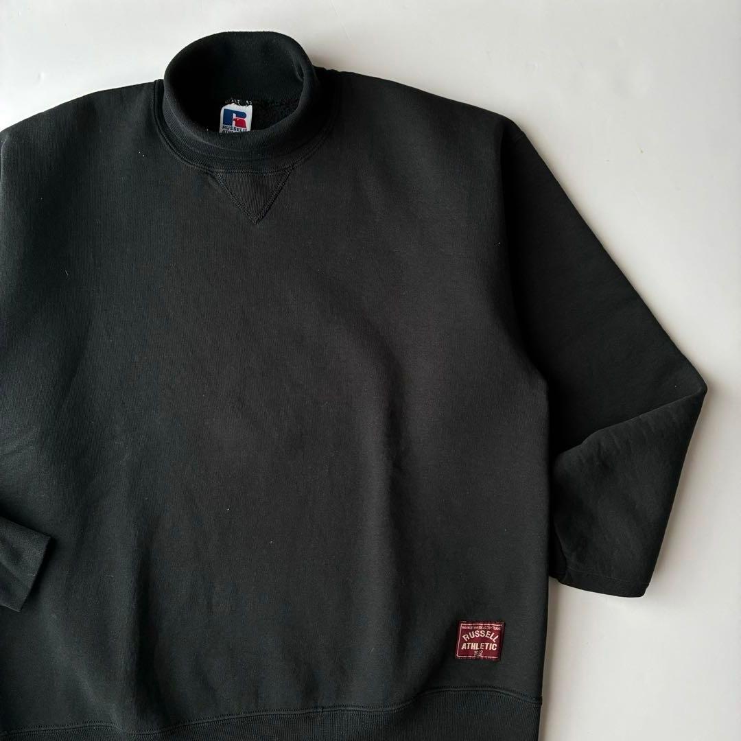 90s USA製 ラッセル アスレティックブラック タートルネック スウェット