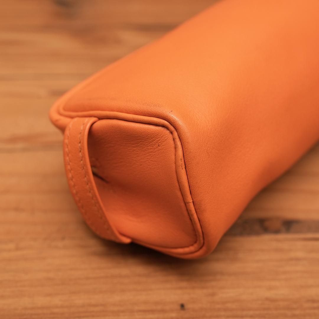 エルメス Scrib スクリブ　ペンケース ポーチ オレンジ マルチケース