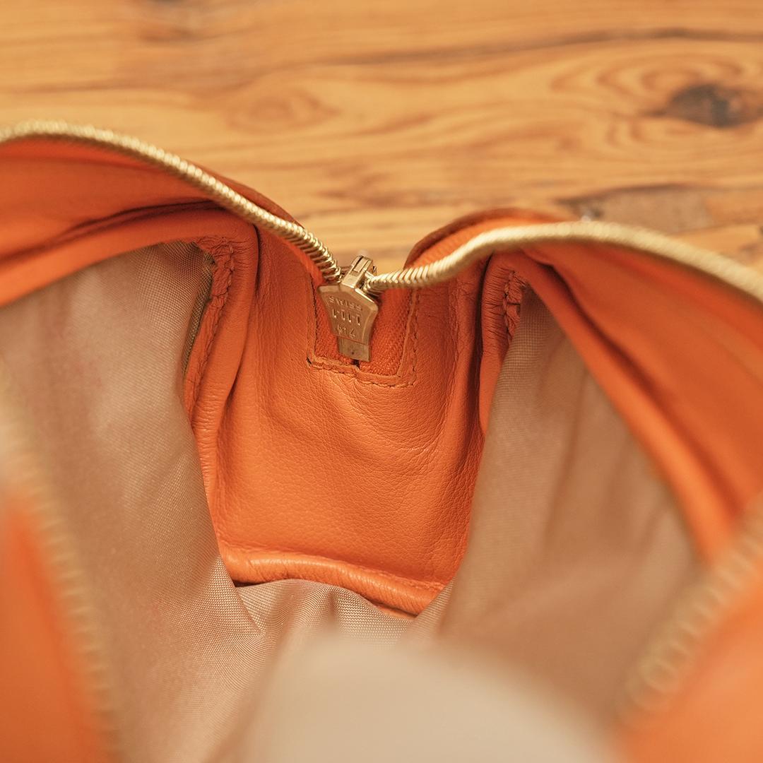 エルメス Scrib スクリブ　ペンケース ポーチ オレンジ マルチケース