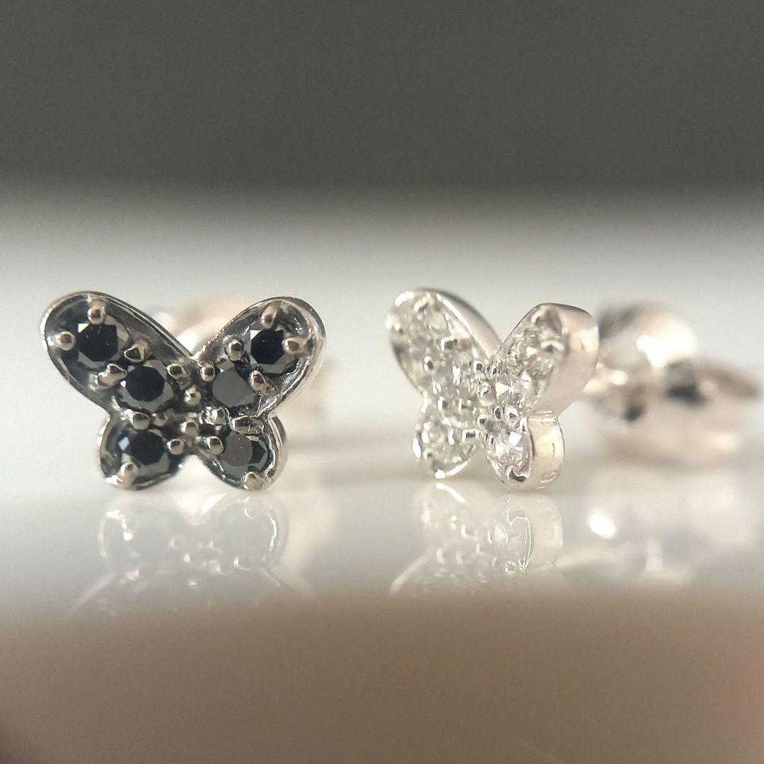 専用 K18WG ダイヤモンド 蝶ピアス(両耳)