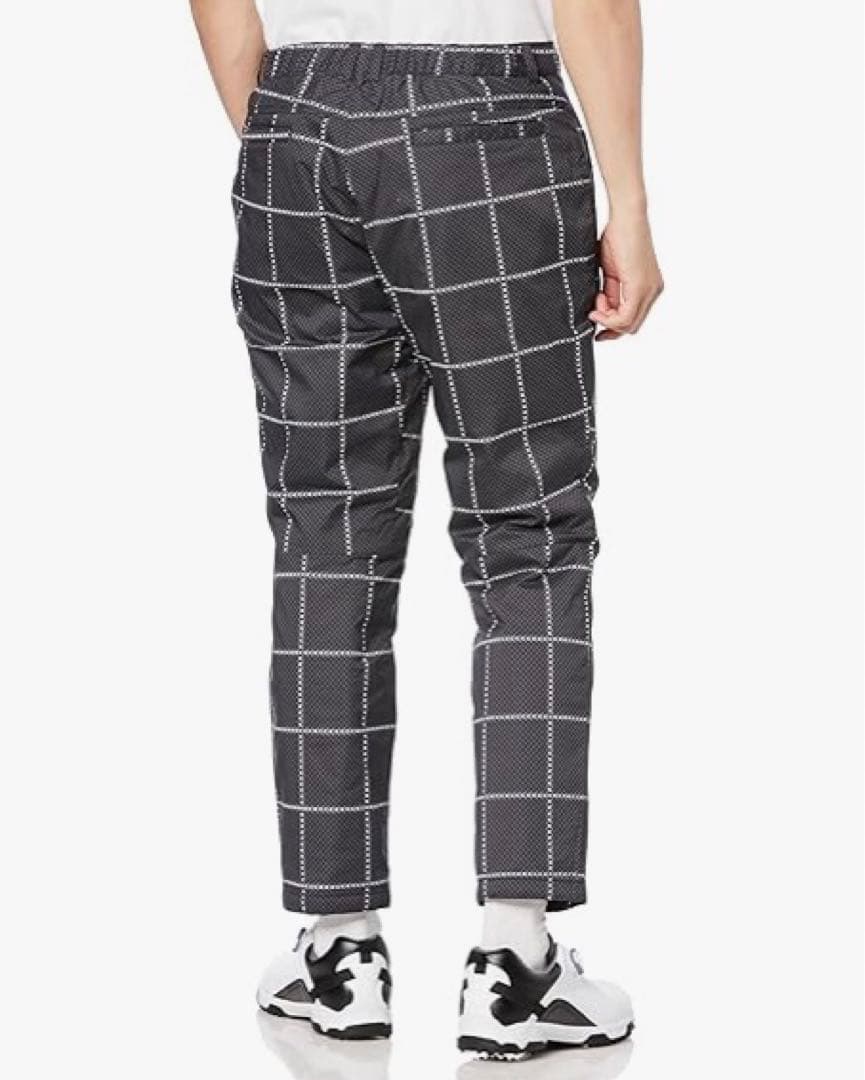 【PUMA GOLF / プーマ】秋冬防風中綿 テーパードパンツ 千鳥格子・L黒