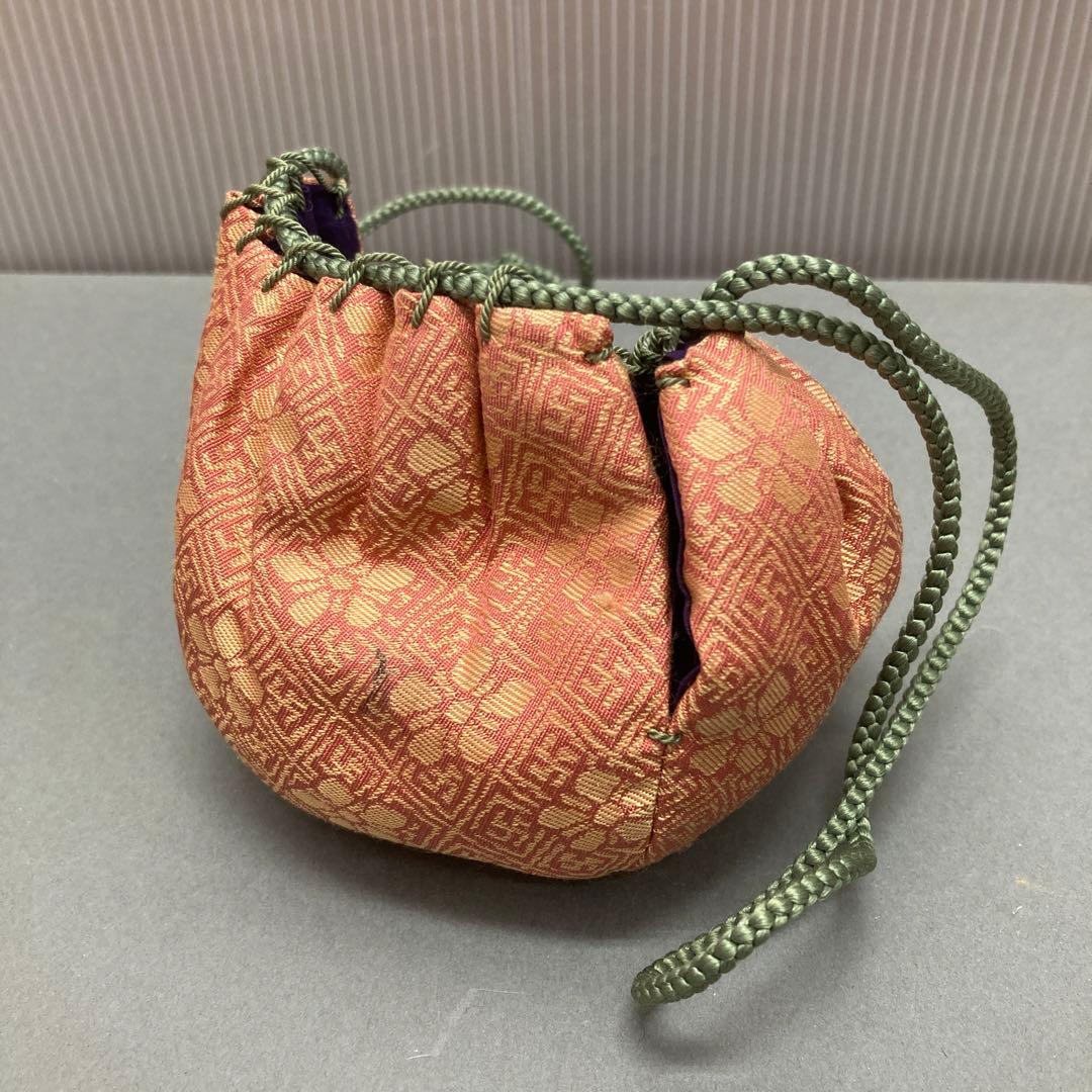 茶道具　茶入　立杭陶勝(たちくい)造　茶入袋(藤種緞子 造) S205TI