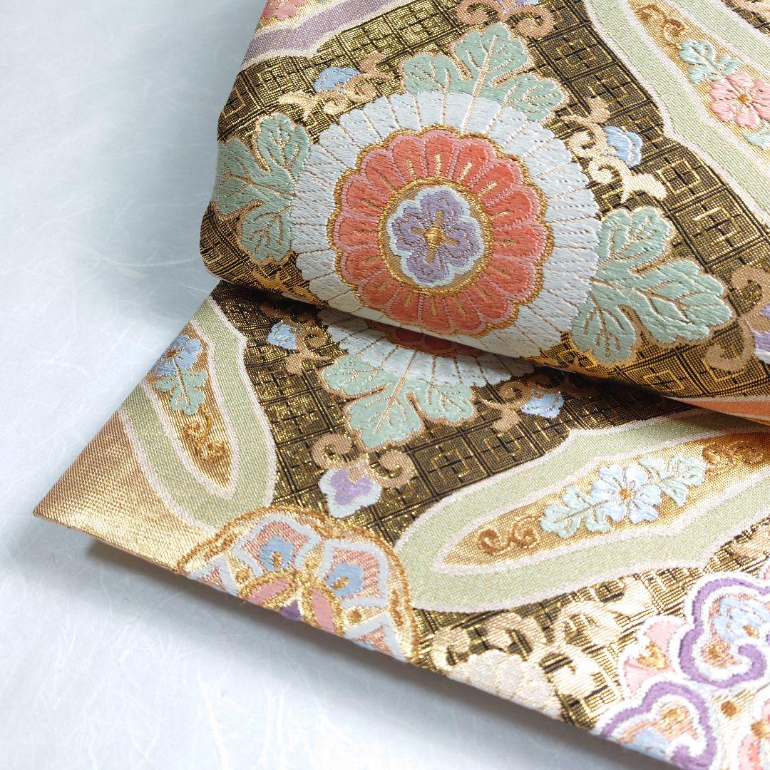 正絹 袋帯 六通柄 三越誂製 正倉院図案 高級 振袖 極上 逸品