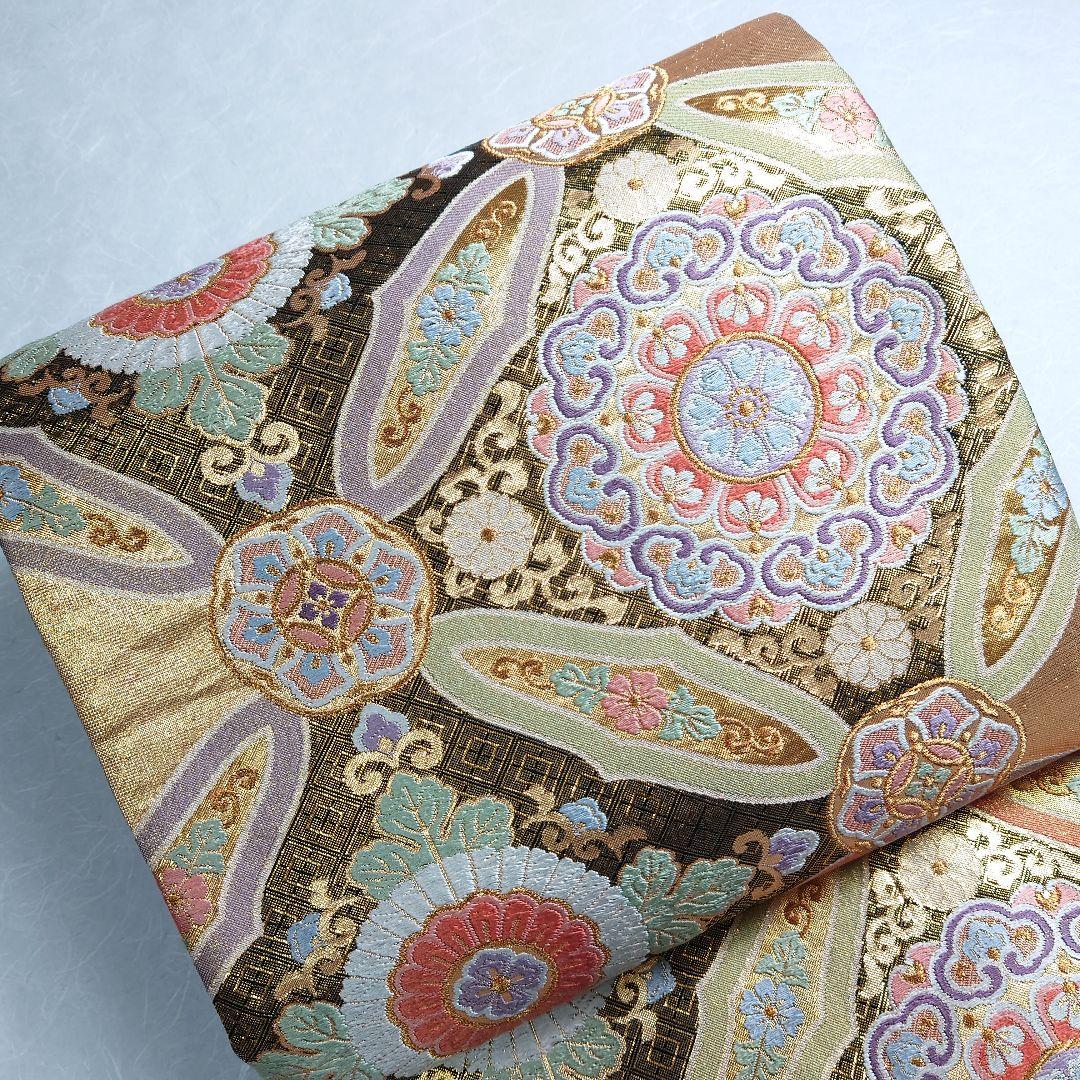 正絹 袋帯 六通柄 三越誂製 正倉院図案 高級 振袖 極上 逸品