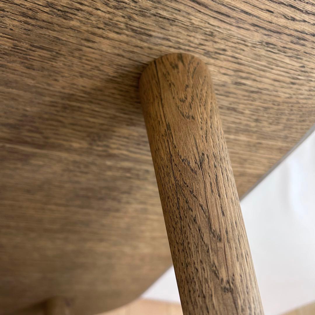 オーク無垢材　ローテーブル　天然木　ちゃぶ台　プライウッド　変形スクエア　角丸