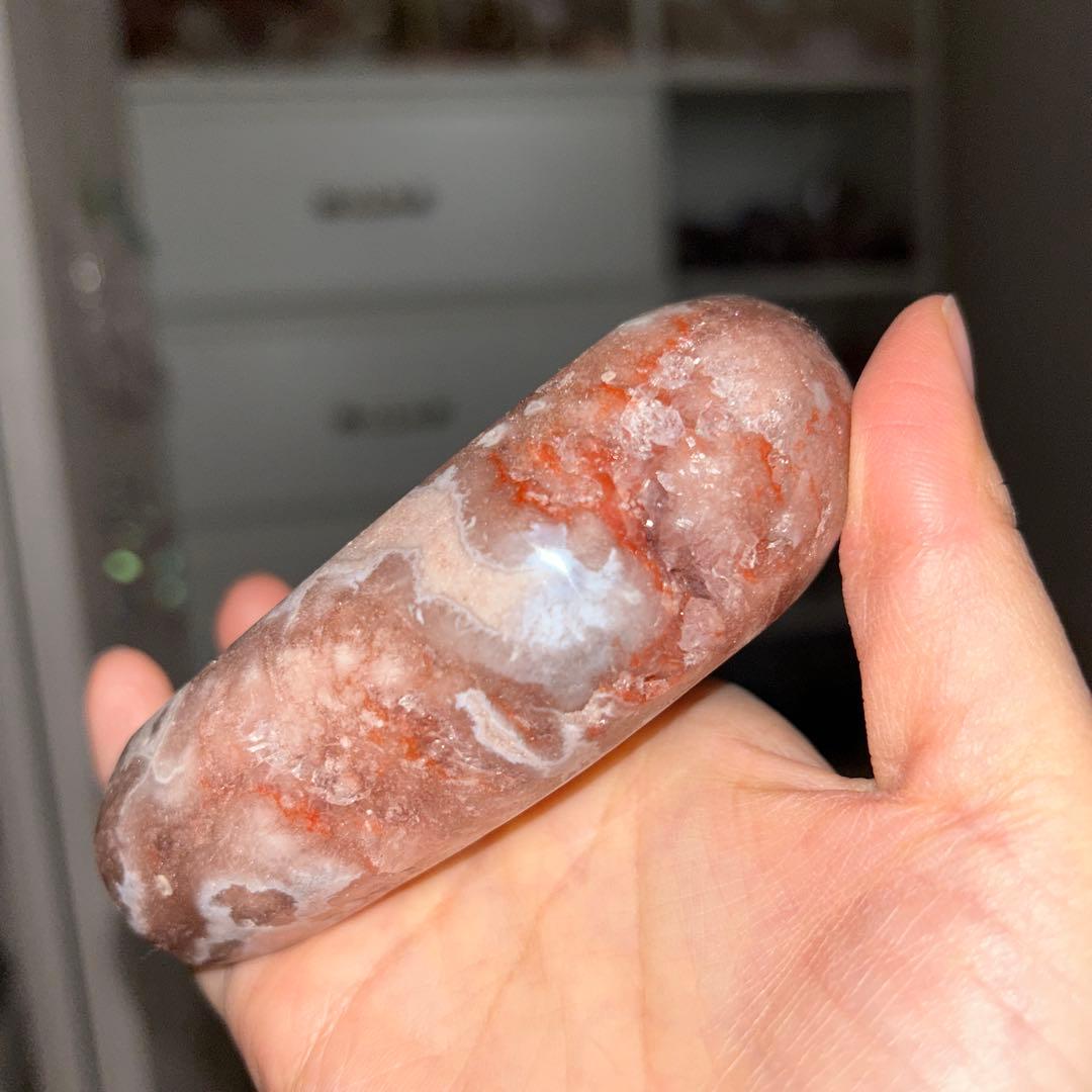 ピンクアメジスト bigサイズ ハート 天然石 置物428g