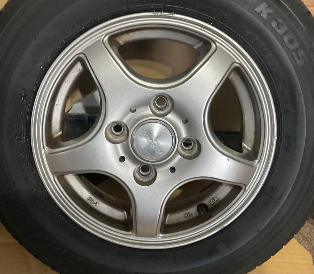 ブリヂストンK305 145 R12 LT タイヤホイール(KーLine)4個組