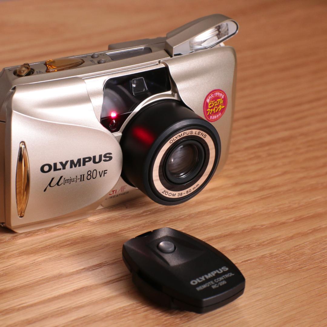 美品 OLYMPUS μ [mju:] II 80 VF 動作確認済 リモコン付