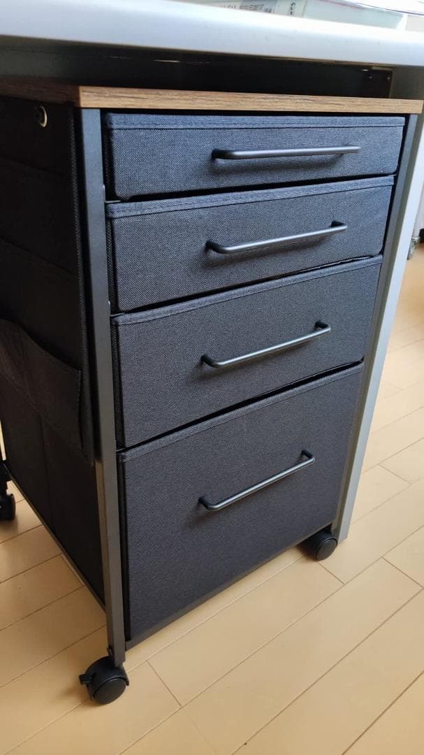 サイドチェスト キャビネット デスクワゴン オフィス 4段 A4