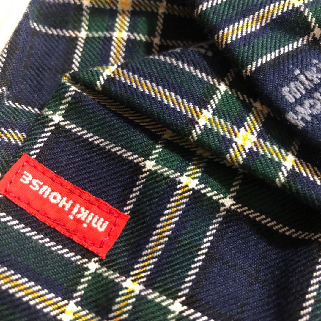 ミキハウス☆新品☆70☆ベア刺繍☆カバーオール☆グリーンチェック