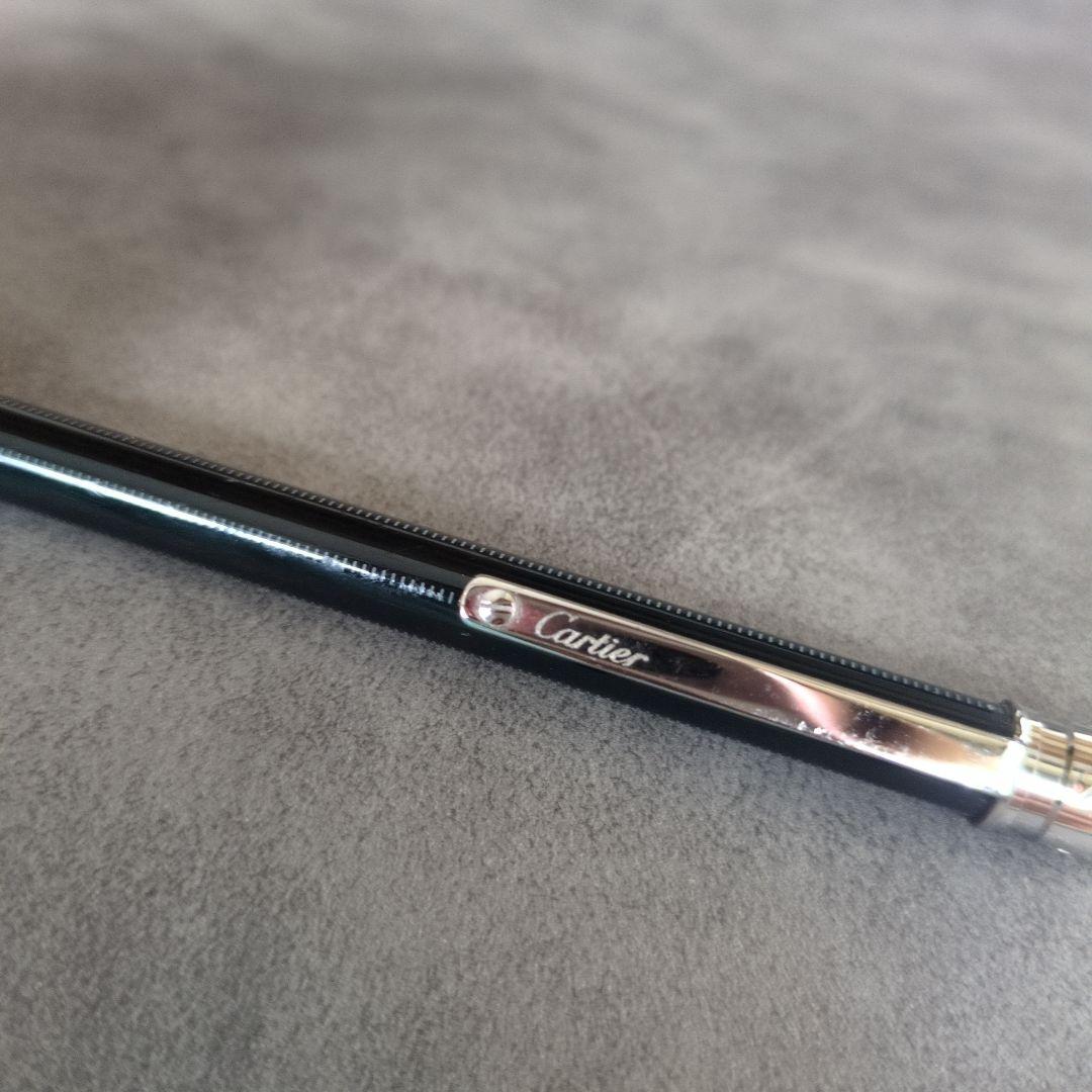 Cartier　カルティエ ツイスト式 ボールペン ブラック　シルバー