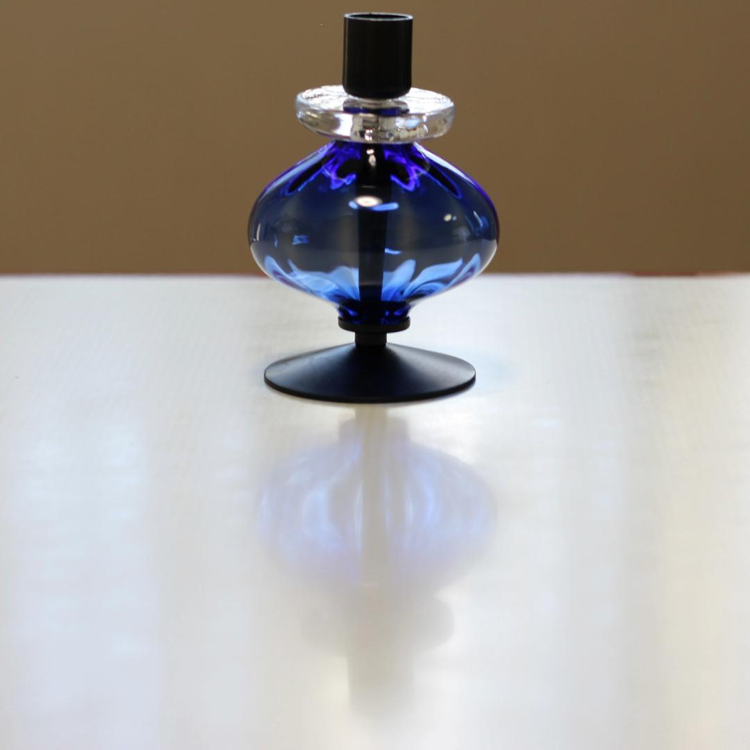 【美品】エリックホグラン　キャンドルスタンド オニオン型　ブルー 02