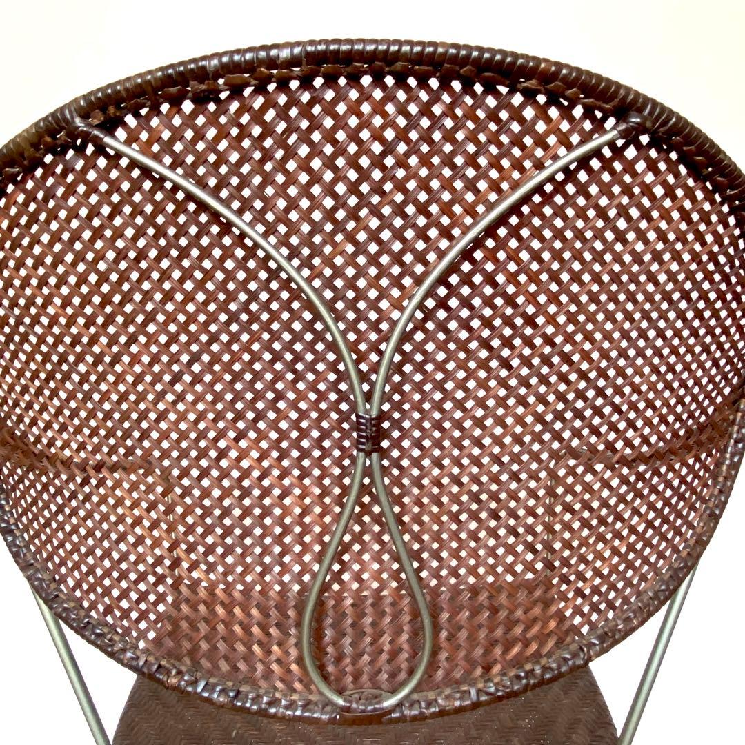 ラタン×スチール アームチェア YAMAKAWA RATTAN 旧モデル推定