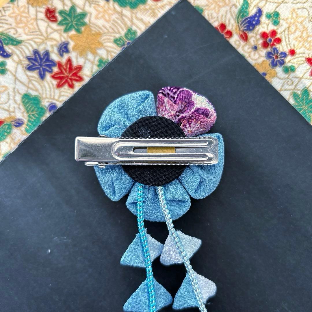 水色　青　髪飾り　ヘアクリップ 七五三　袴　卒園式　卒業式　結婚式　発表会　和