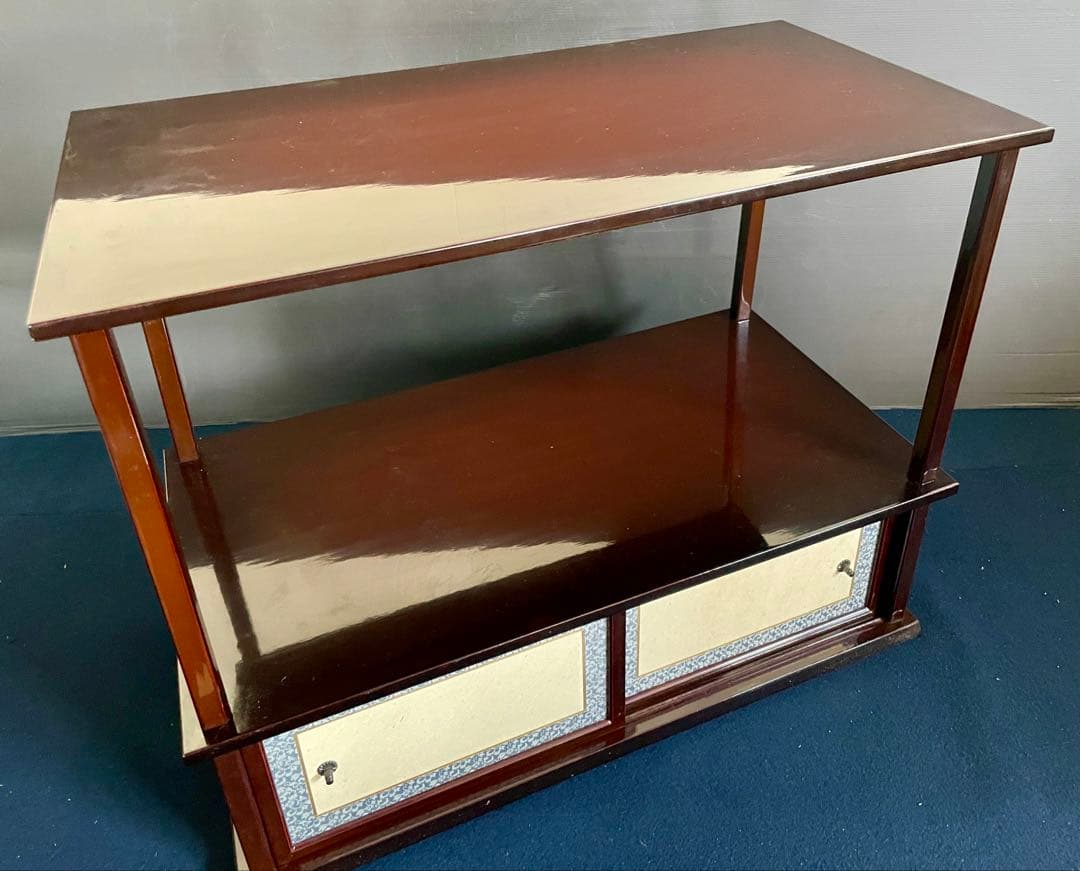 「母」 春慶塗 紹鴎棚 組立式 茶道具 共箱 （901F③）