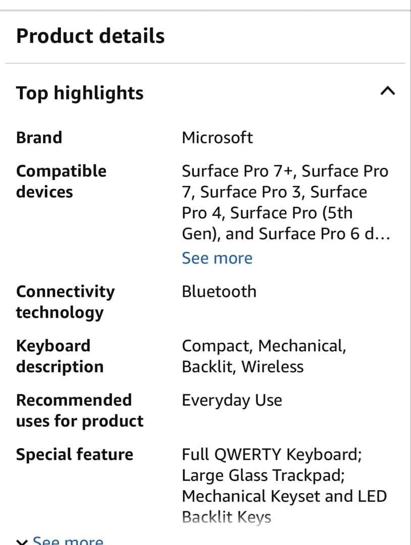 マウス・ペンセット！純正Surface pro タイプカバー　アイスブルー