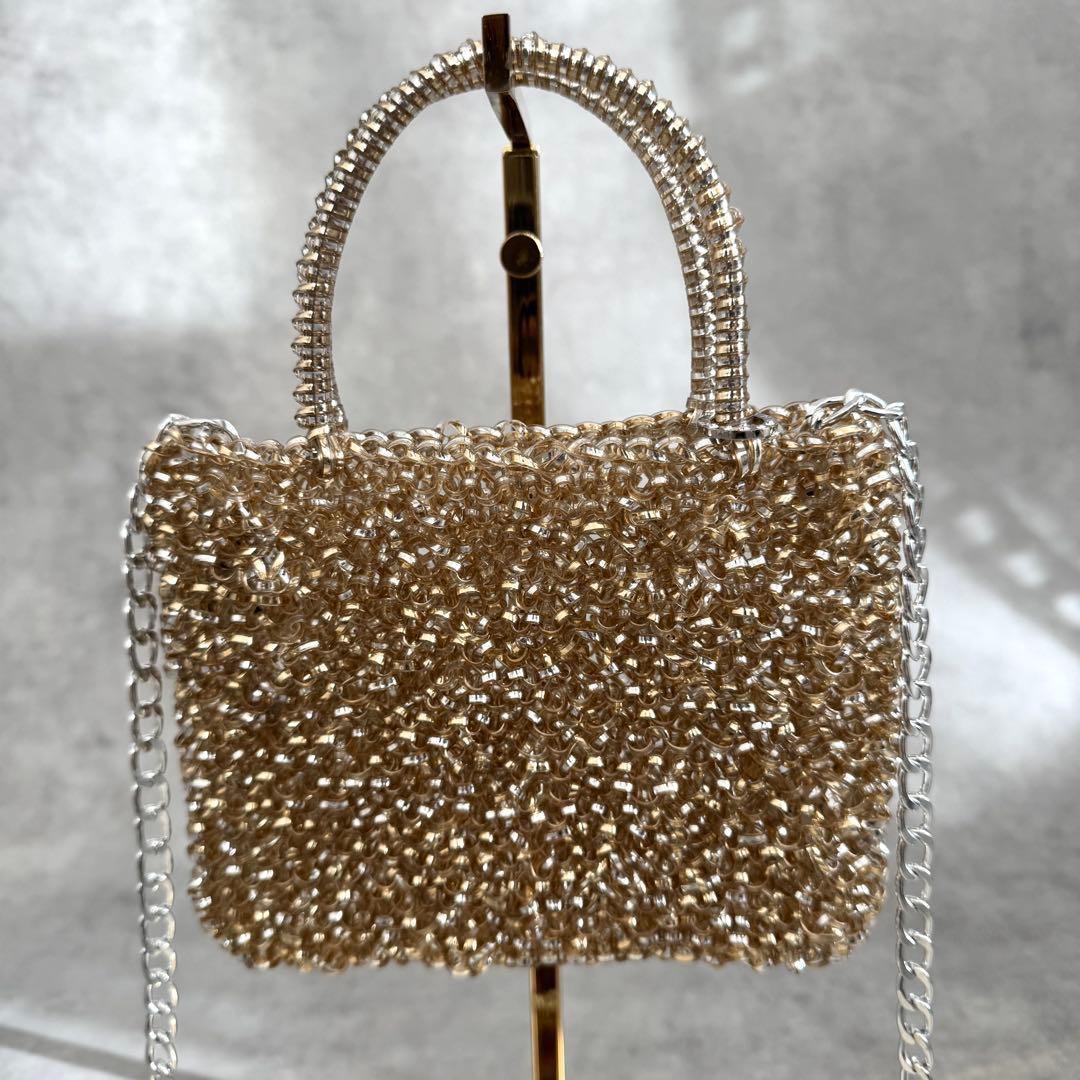 ク*ー様 極美品アンテプリマ チェーン付 スクエア シルバーゴールド ピコ ミニ