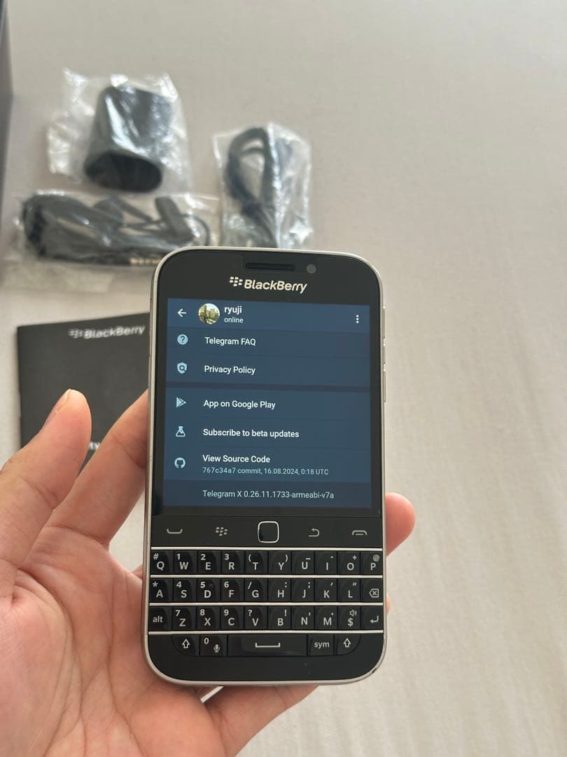 超美品ブラックベリーQ20ブラックフルセット