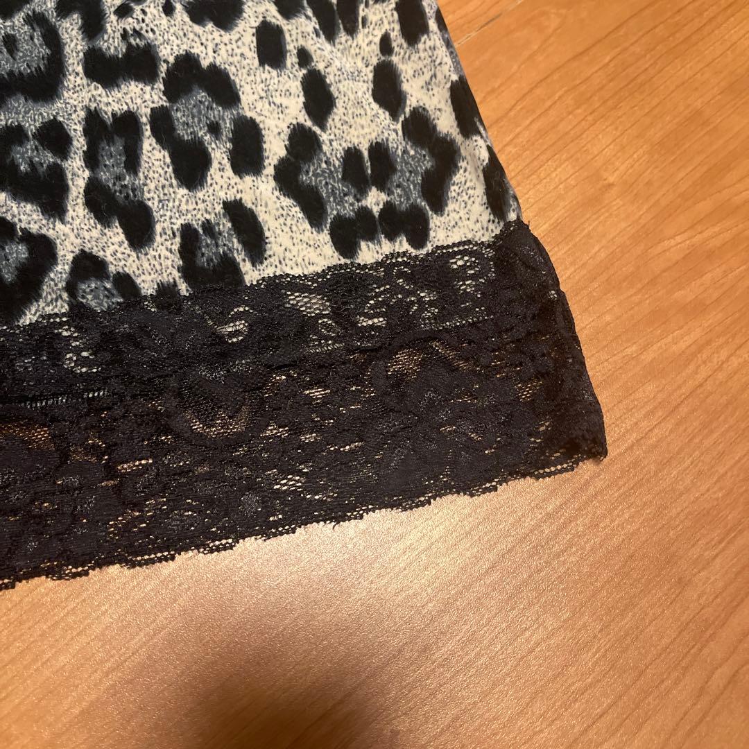 GLAVIL キャミソール　ビッグジッパー　ヒョウ柄