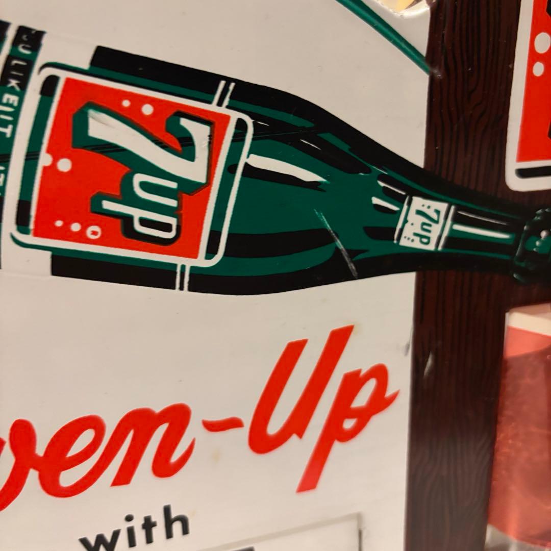 【7UPセブンアップWINE】動くライトヴィンテージ看板※ジャンク品