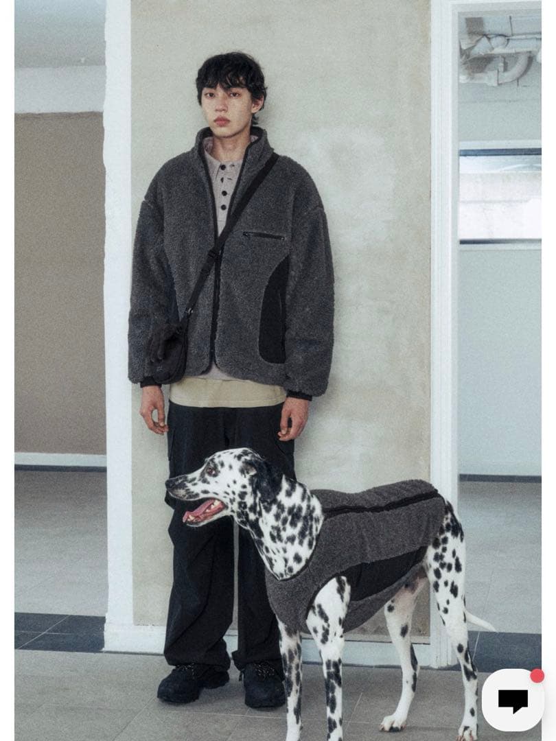 INSILENCE × Merlot グレー フリース 犬服 Lサイズ