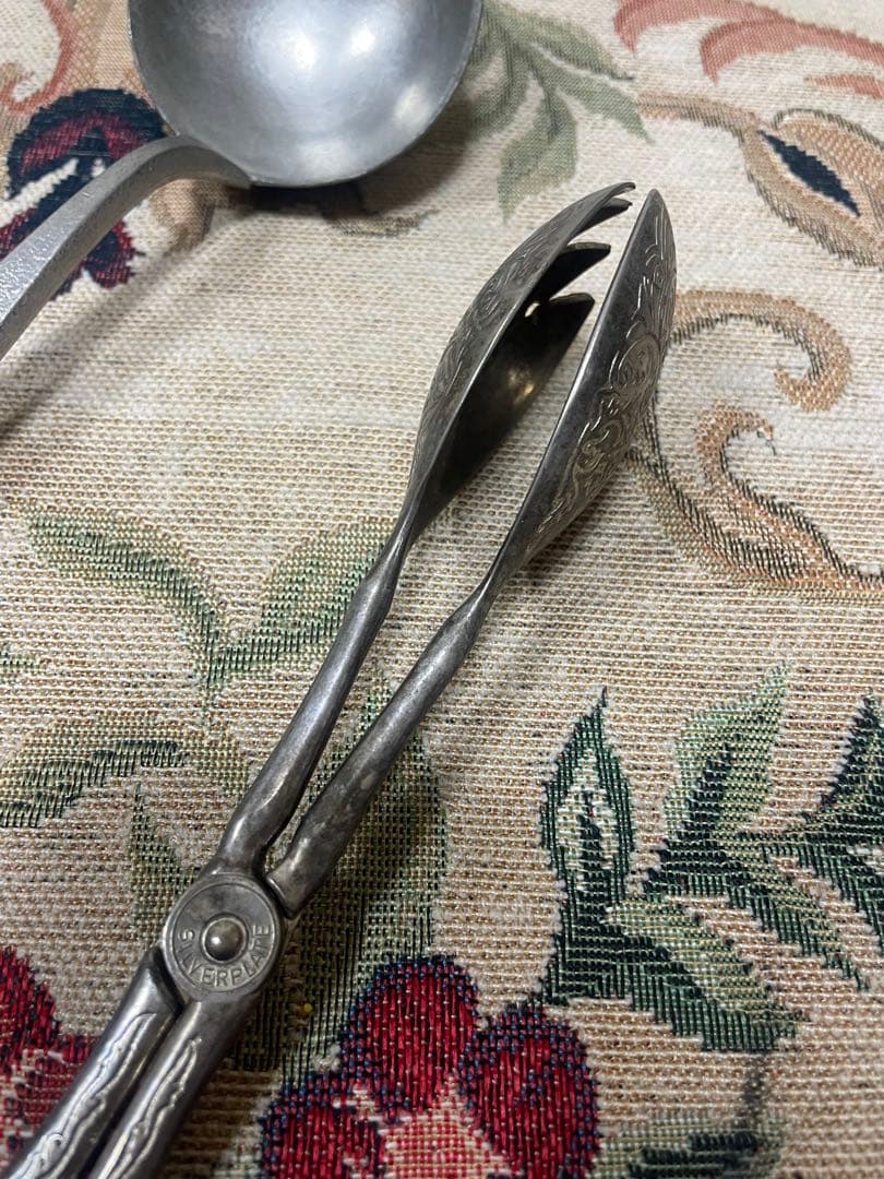 レトロ　セット　ノルウェー製　ピュータースプーン　テーブルスプーン　サラダトング