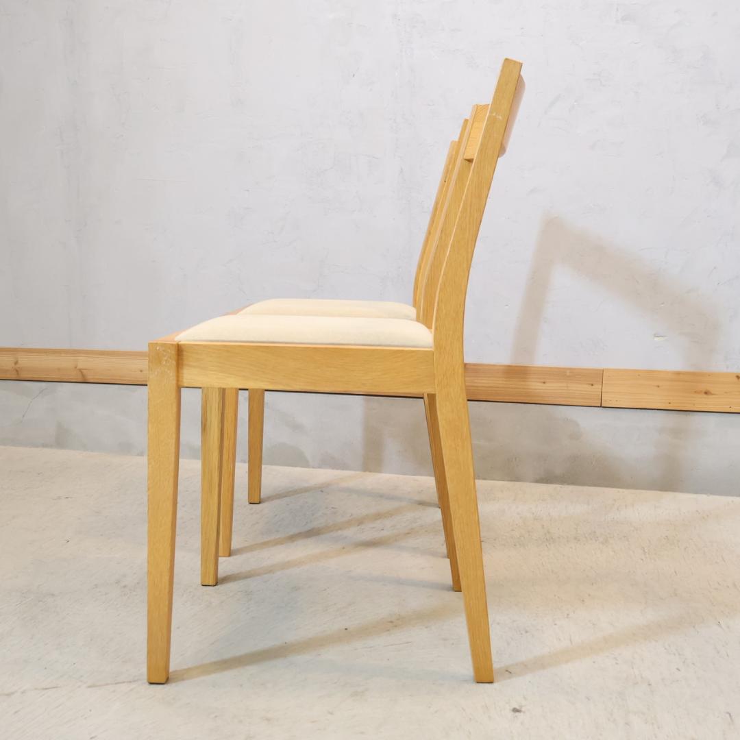 無印良品 MUJI オーク無垢材 ダイニングチェア 2脚セット 北欧スタイル