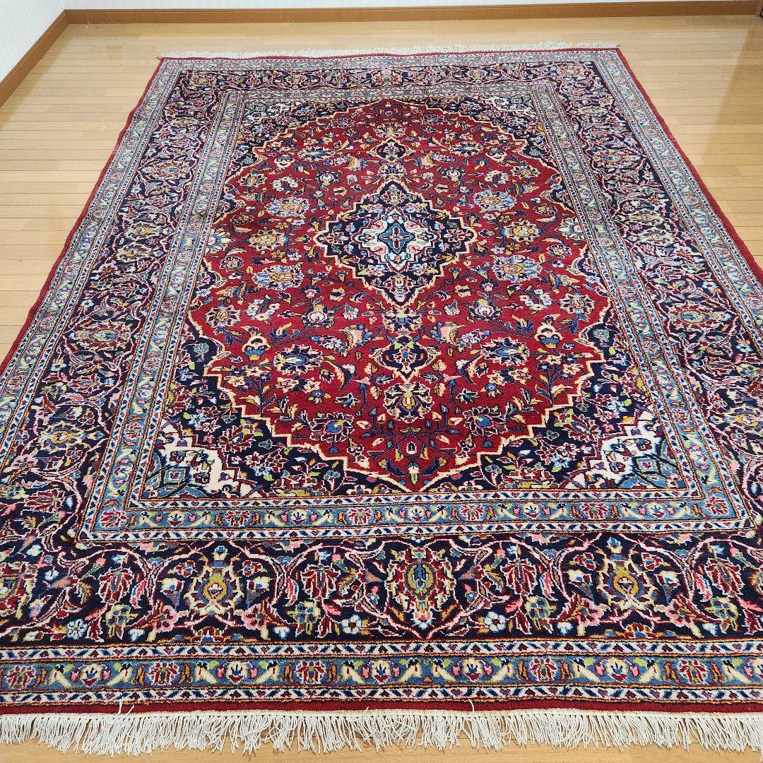 カシャーン　ペルシャ絨毯 手織り・オールウール羊毛100% 282×211cm