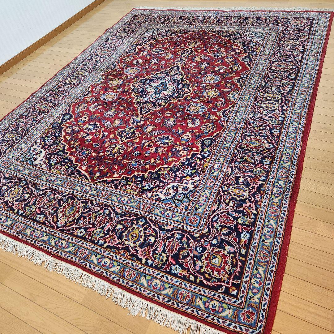 カシャーン　ペルシャ絨毯 手織り・オールウール羊毛100% 282×211cm
