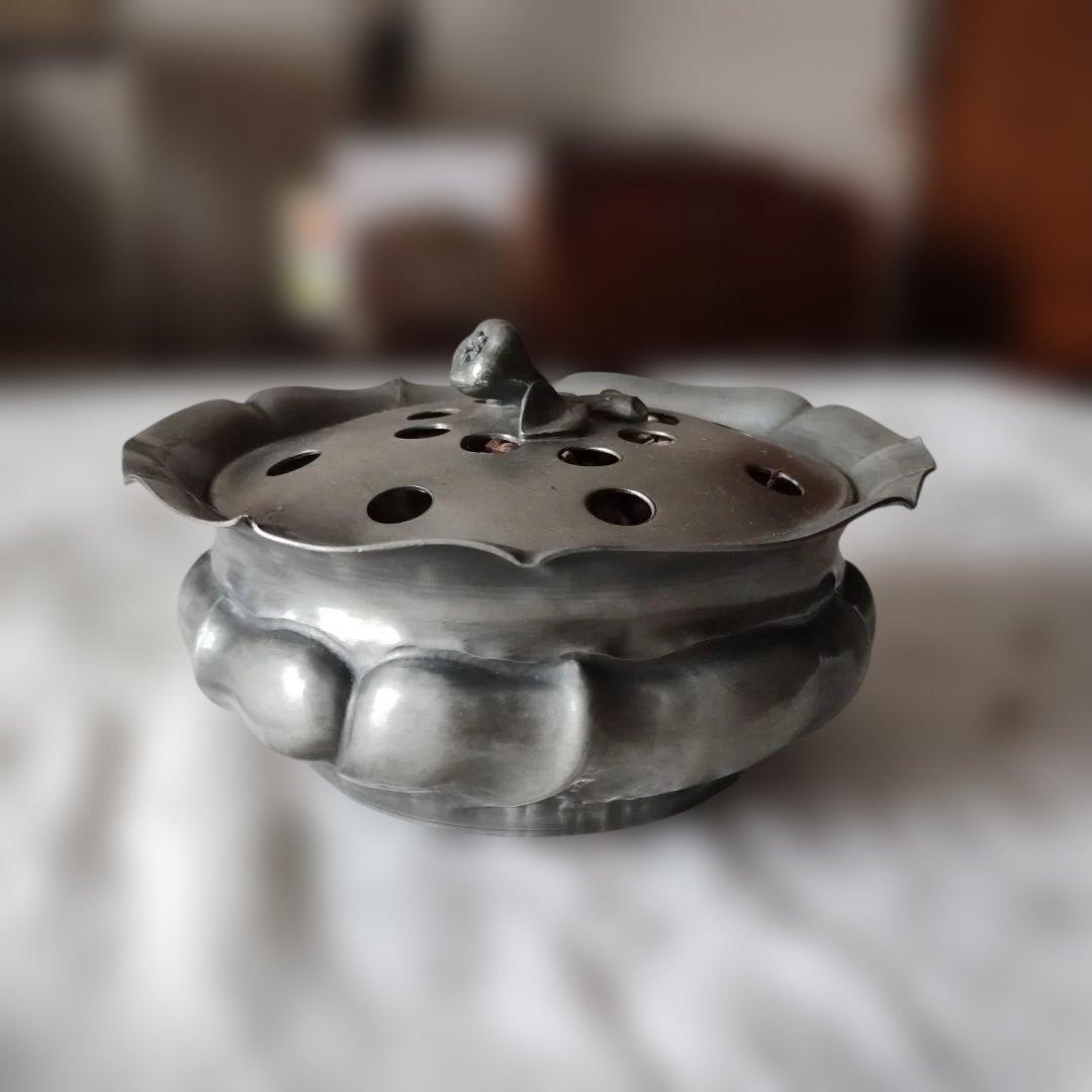 な*い様 ヴィンテージ　ピューター　エタン　錫　ポプリポット　香炉　イタリア製