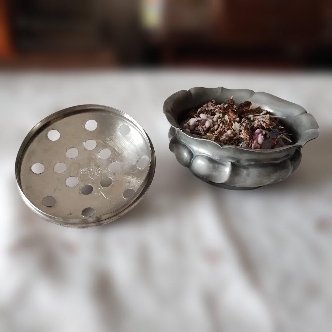 な*い様 ヴィンテージ　ピューター　エタン　錫　ポプリポット　香炉　イタリア製