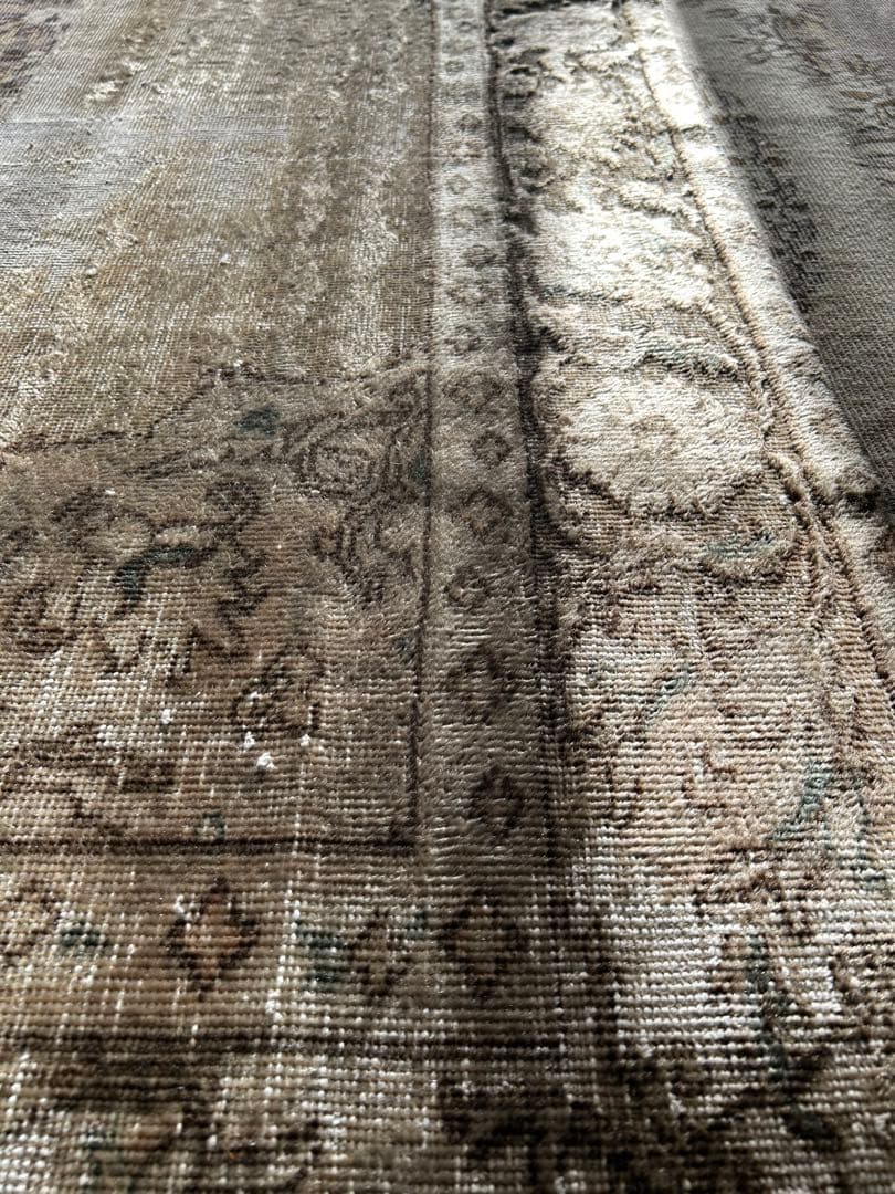 レア　ニュートラルカラー　シャビーシック　オーバーダイ　トルコ ヴィンテージラグ