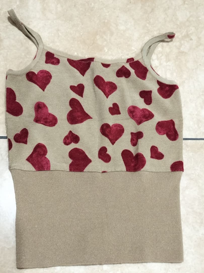 未使用ANNA MOLINARIベージュハート柄カーディガンとキャミアンサンブル