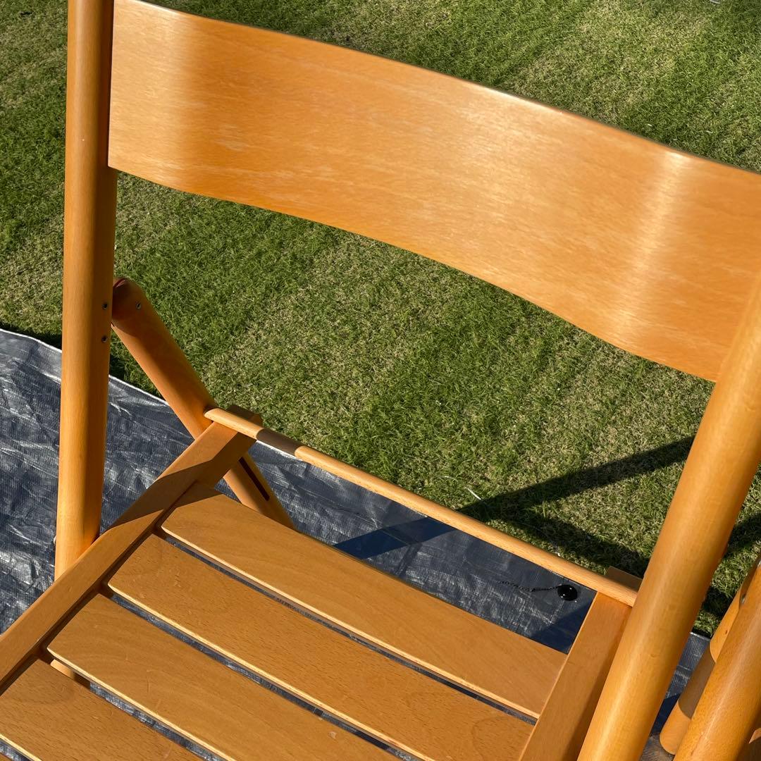 廃盤品 無印良品 木製折りたたみ椅子 フォールディングチェア 2脚