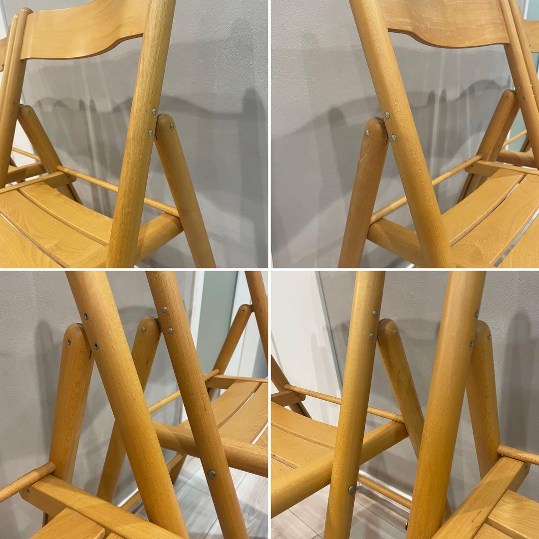 廃盤品 無印良品 木製折りたたみ椅子 フォールディングチェア 2脚