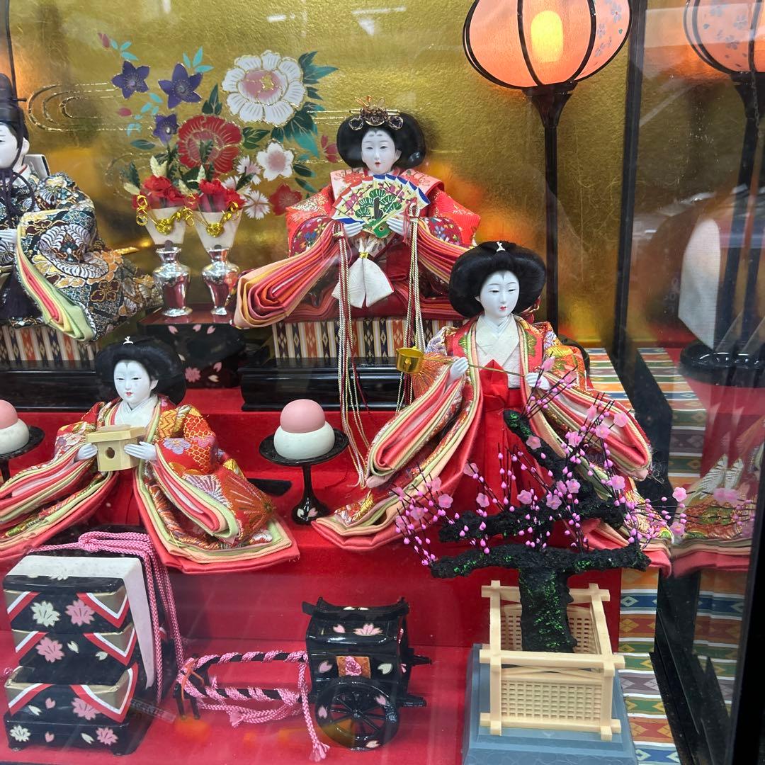 オルゴール　豪華ガラスケース入り　雛人形 ひな人形 五人飾り
