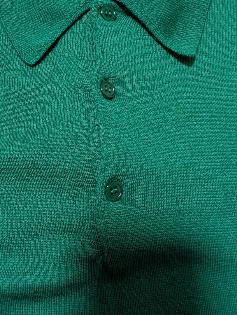 JOHN SMEDLEY グリーン ウールポロシャツS(M相当)