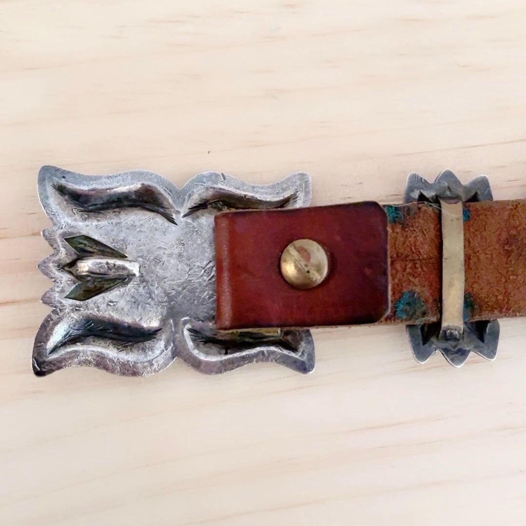 ヴィンテージ ナバホ ターコイズ コンチョベルト1920年代後半 オールドポーン