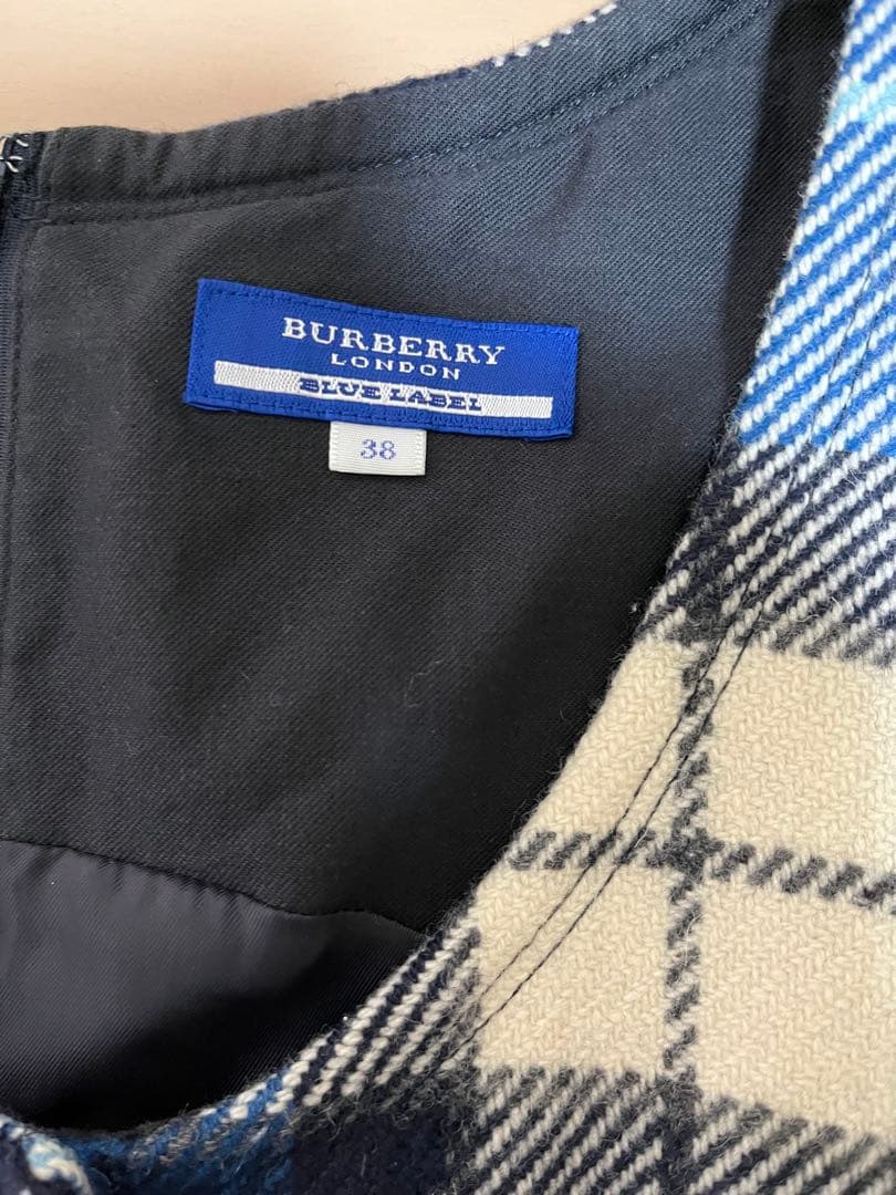 バーバリーブルーレーベル　ジャンパースカート　ブルー　38サイズ