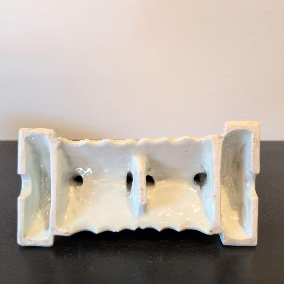 染付硯屏　山水図　文房具