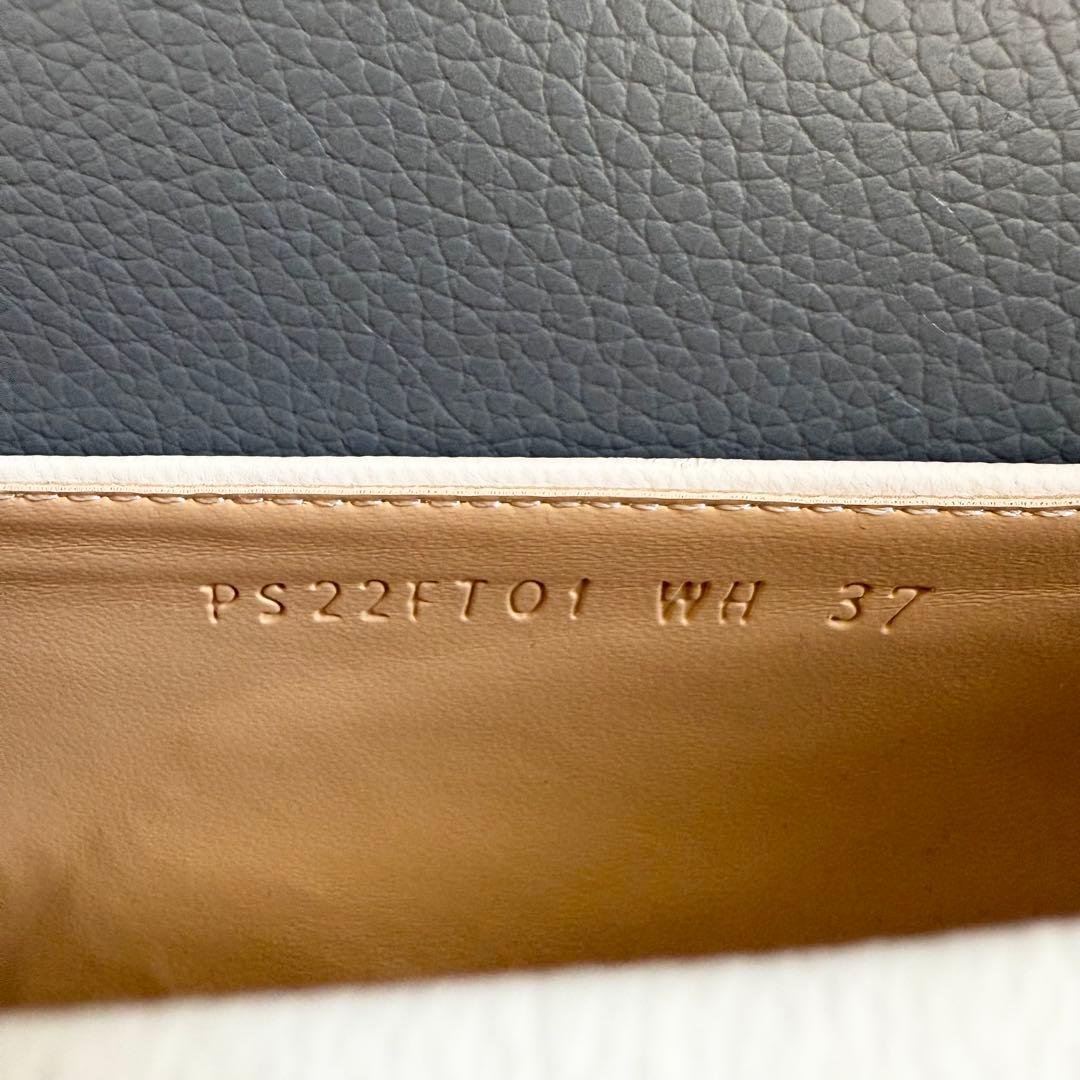 極美品 【キムヘキム】フラワーモチーフ レザー フラットシューズ ホワイト 37