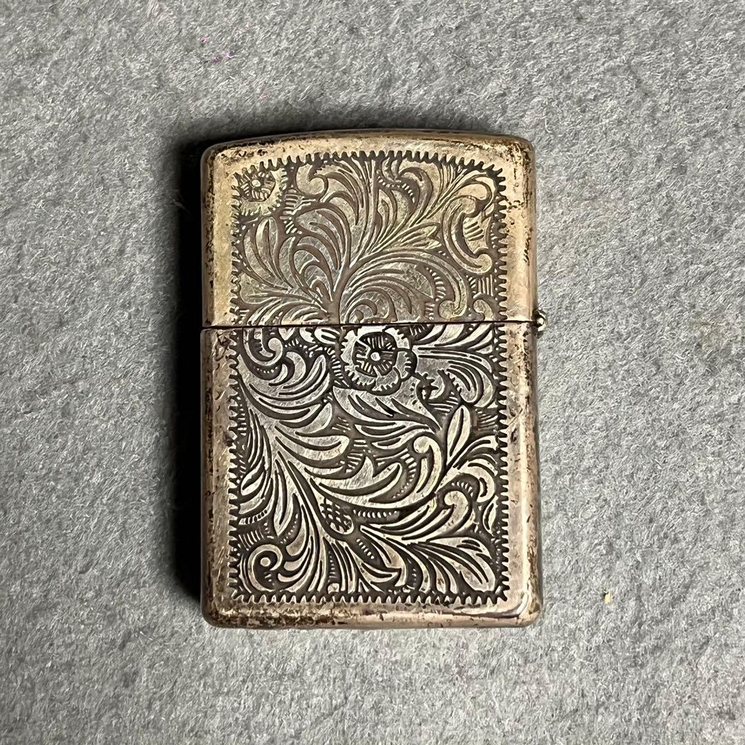 ビンテージ ZIPPO STERLING 1995 ベネチアン柄 シルバー