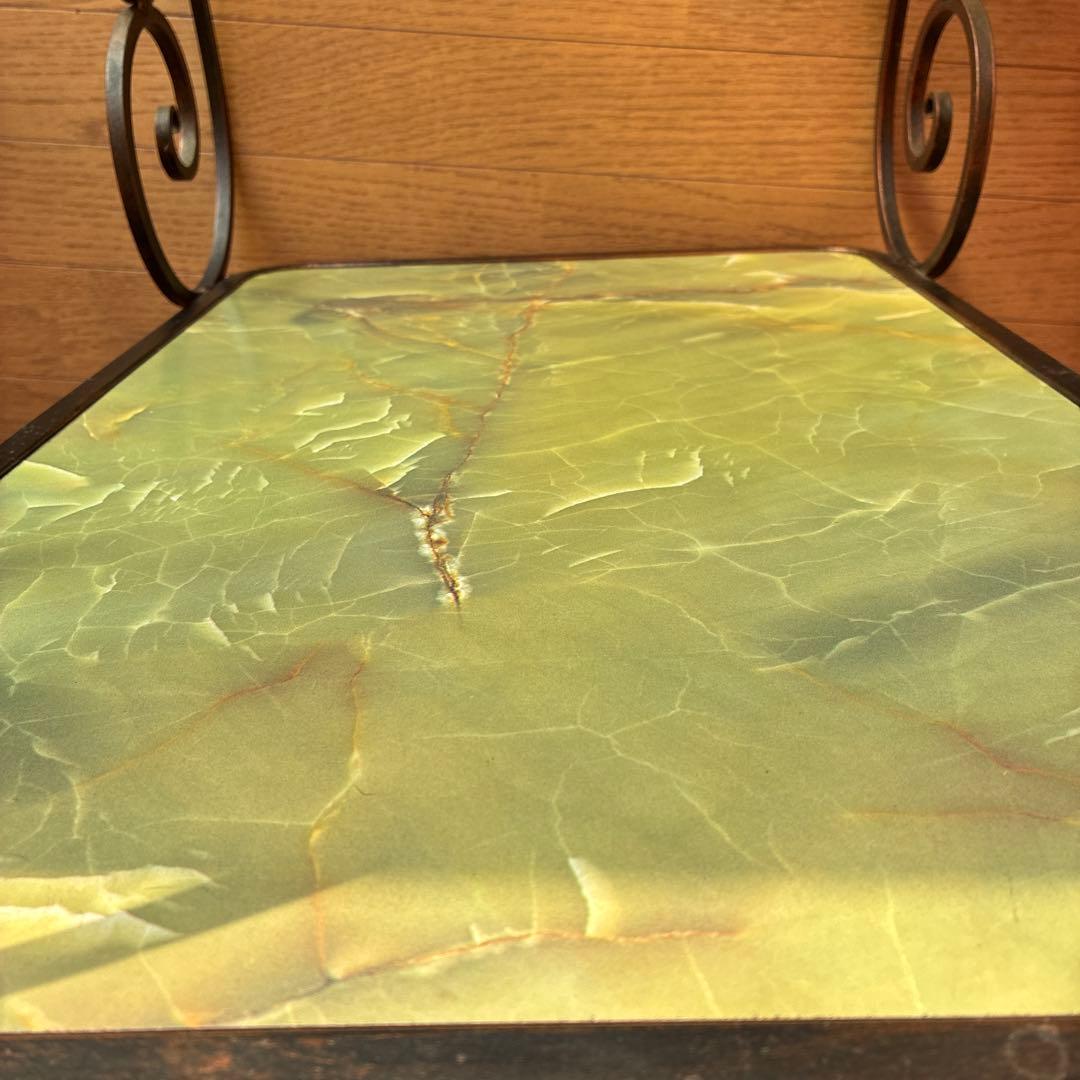 緑色大理石模様のキッチンワゴン ワゴン レトロ家具 アンティーク