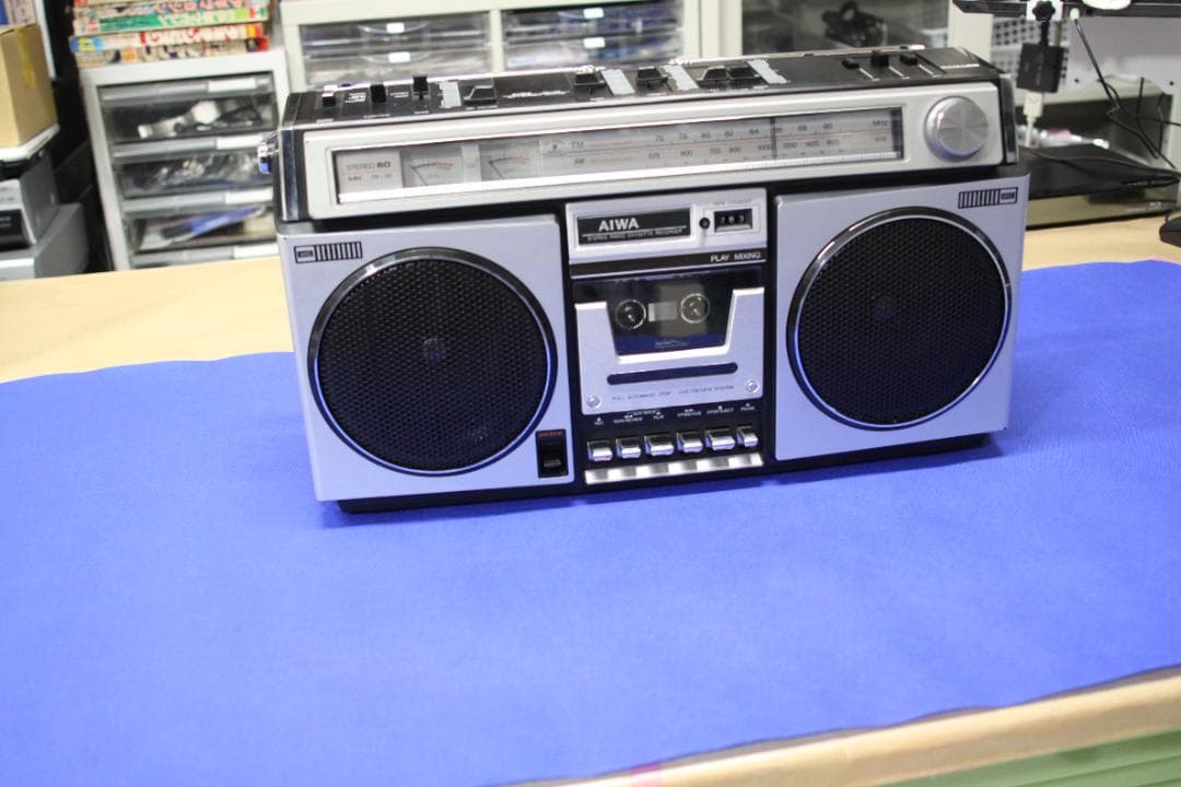 1979ラジカセ整備済　AIWA　CS-60　PCやスマホの音を出力