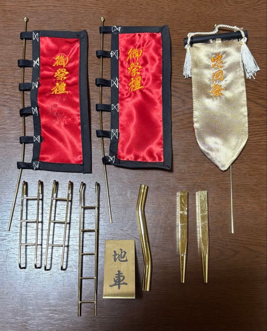 地車　だんじり祭り　黄銅無垢造 18金総メッキ　7.6kg 置物　模型　工芸品