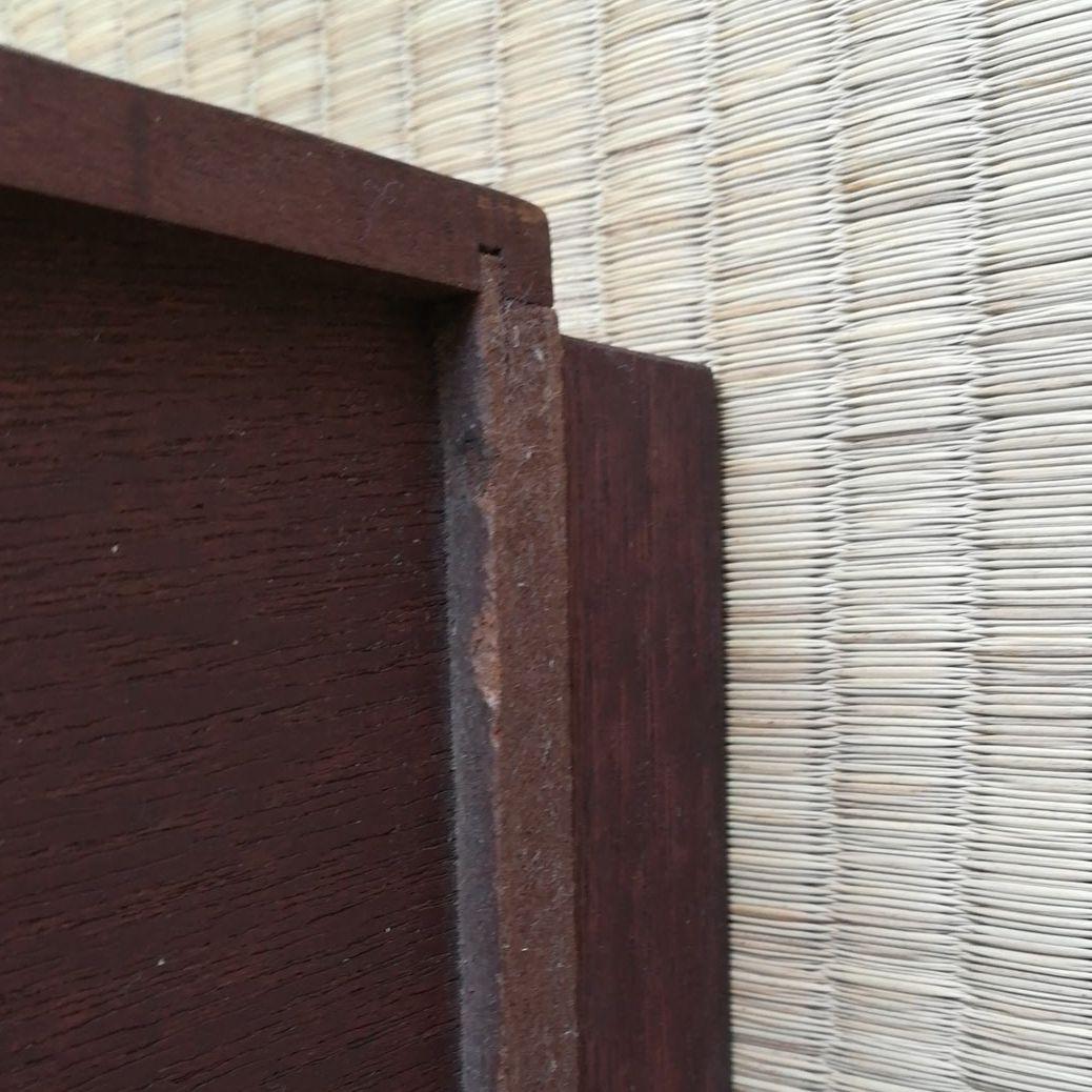 アンティーク ミニ三面鏡 高さ70cm 鎌倉彫