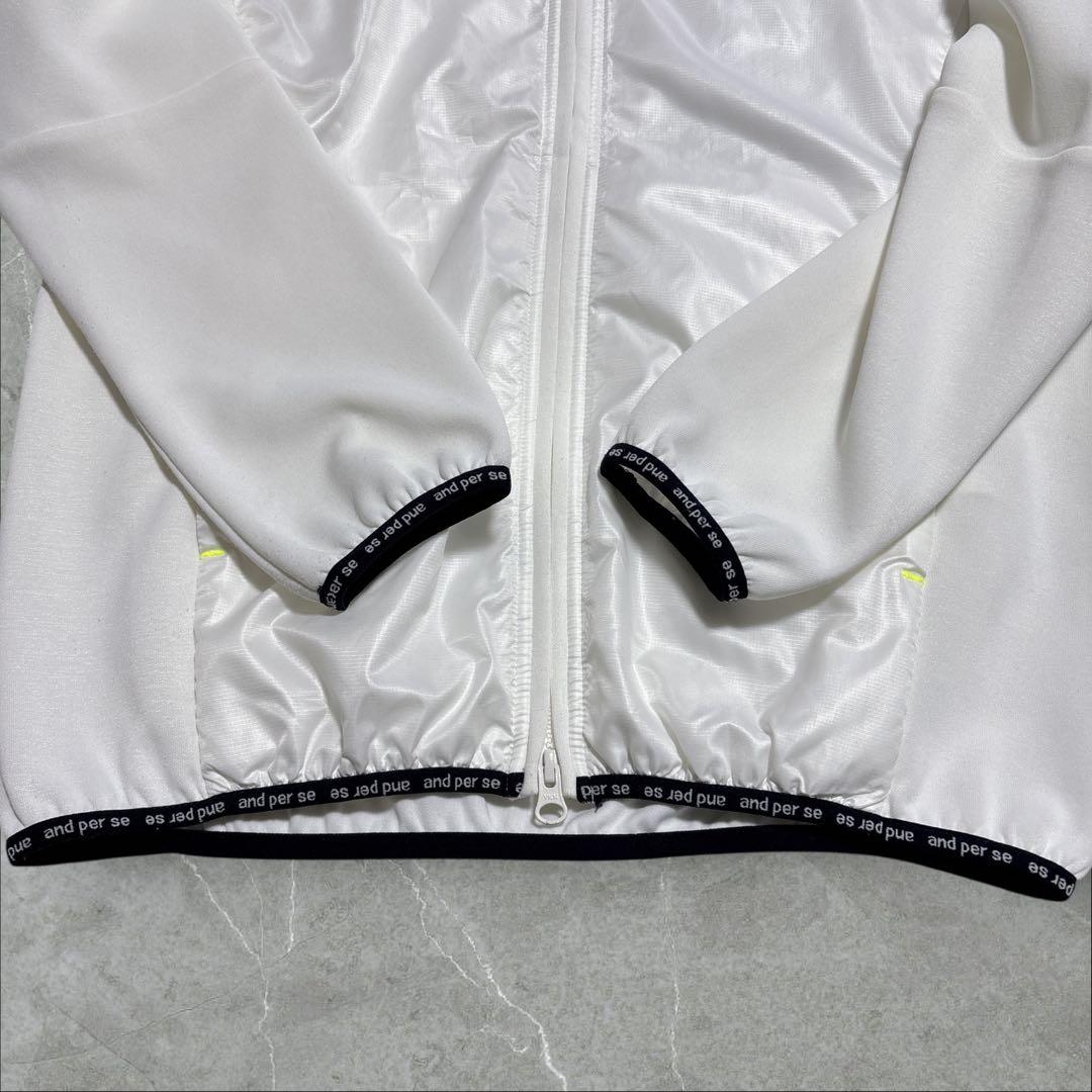 and per seフード付き ウインドブレーカー Mサイズ ホワイト ゴルフ