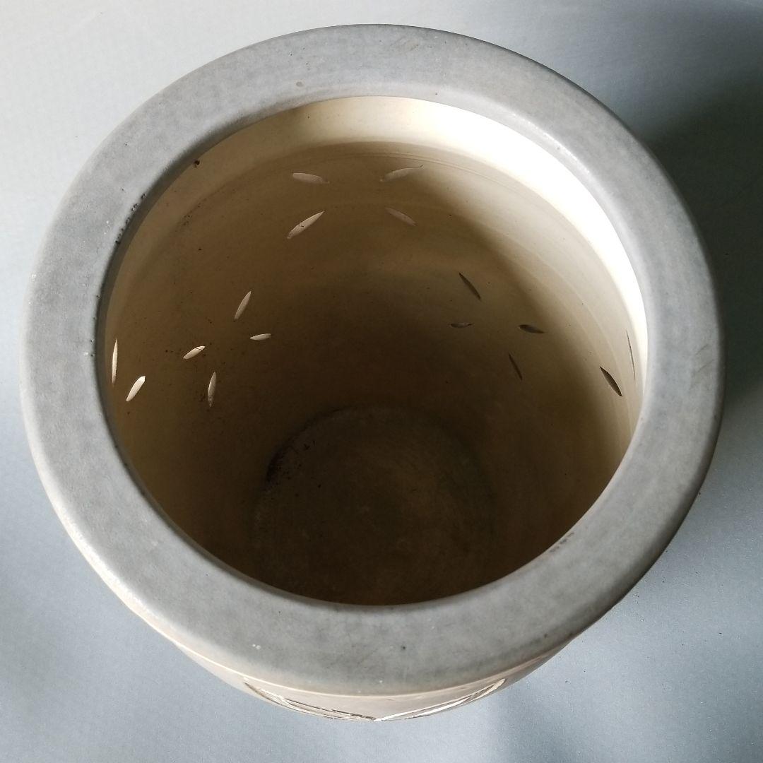 信楽焼傘立て  渕付き 高さ４６cm