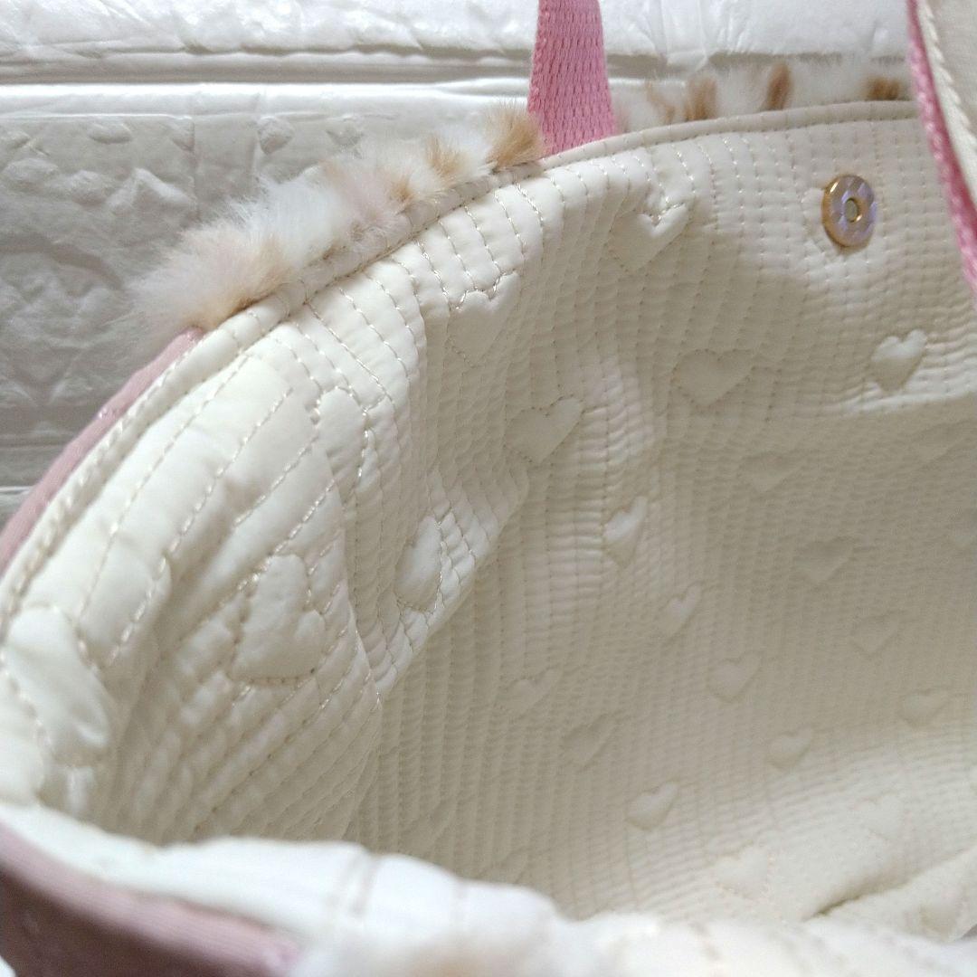 ☆*☆様 コヤンイサムチョン☆横長トートバッグ　ユキヒョウファー＆ハートキルト