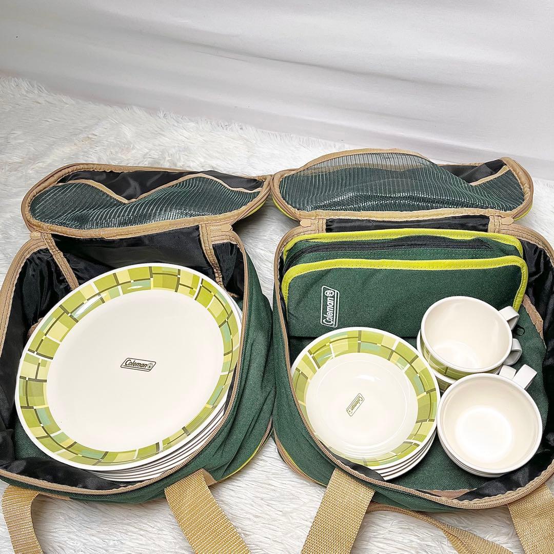 【Coleman】キャンプ食器＆調理器具フルセット ドライネット付き